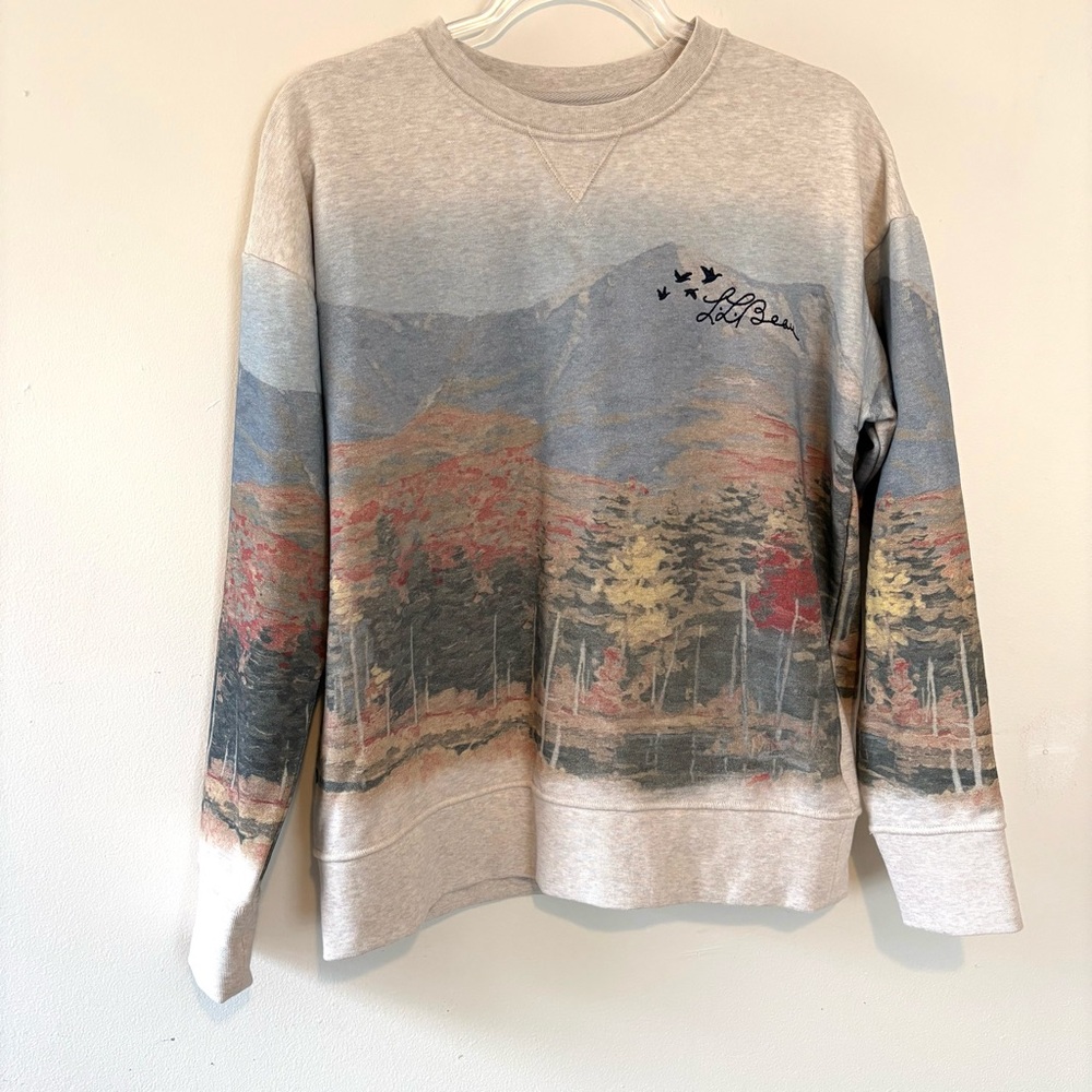 LL Bean signature camp print crewneck sweatshirt - Picture 3 of 7
